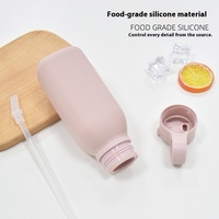 Mug de voyage créatif et portable pour le sport en plein air, anti-fuite, sans BPA, en silicone de qualité alimentaire, avec tube d'aspiration, vaisselle unisexe