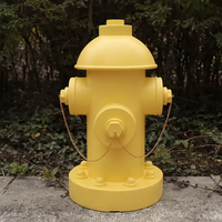 Statue décorative en résine jaune vif peinte à la main, fontaine d'eau en forme de poteau d'incendie, design artistique amusant, modèle pour jardins extérieurs