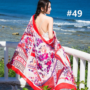 Châles d'été en viscose de grande taille 90*180cm 2024 Fabricants de longues écharpes de plage à la mode et durables avec blocage des couleurs - Product Image 4