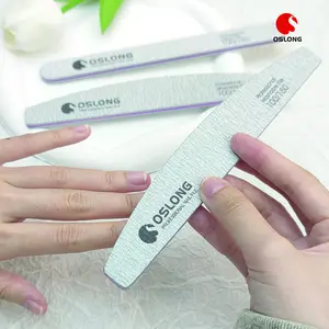 Free Sample Double Sided Nail File 100 Grits Straight Grey Sandpaper Zebra Nail Manicure Files