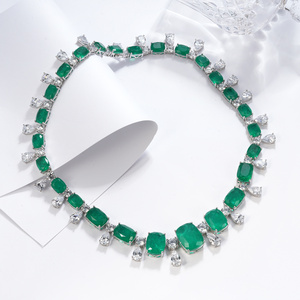 925 silver glass necklace shines, fashionable for holiday parties, business occasions, daily wear, a delightful <b>gift</b> for girls L - Product Image 3