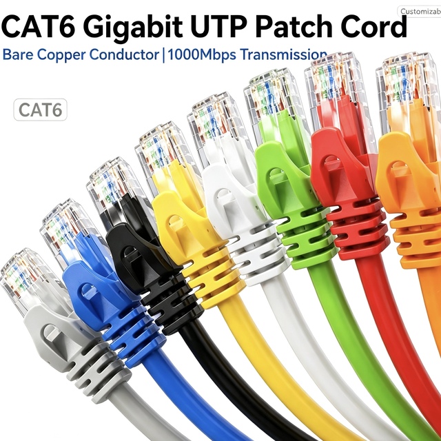 Manufacturer Budget Low Cost CCA Cat6 UTP 24AWG Black  RJ45 Ethernet Patch Lead LAN Cord for IP Camera PoE