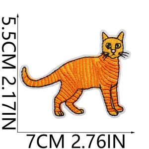 Factory Sell <b>Iron</b> on Embroidery Cute Yellow Cat Patch for Decoration - Product Image 2