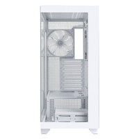 Boîtier de jeu en acier ABKO U3000 WH ATX Mid Tower avec ventilateur ARGB de 140 mm, verre trempé, double ports USB 3.0, ports audio avant