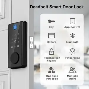 Hoge Kwaliteit Digitaal Toetsenbord Smart Electronic Lock Vingerafdruk Kaart Code Combinatie Tuya Smart Deurslot