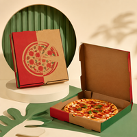 Boîtes à pizza jetables en kraft en gros d'usine, 7, 8, 9, 10, 12 pouces, emballages alimentaires à emporter en papier pour la cuisson, en stock