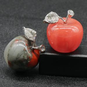 1 بوصة الكريستال التفاح الأحجار الكريمة حجارة الشفاء شبه حجر كريم الحرف - Product Image 2