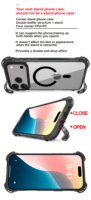 Coque de téléphone portable résistante aux chocs en acrylique/TPU de haute qualité Support intégré de 7.5 mètres pour les téléphones de la série iPhone 17 Pro Max