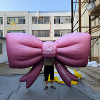 Nœud gonflable géant rose avec souffleur pour la décoration murale de bus, de bâtiments et de cafés, ballon gonflable personnalisé en forme de nœud