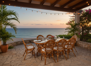 Ensemble de salle à manger JAVA, ensemble de salle à manger confortable en rotin/osier, design traditionnel, table longue faite à la main pour les hôtels indonésiens, meubles de maison - Product Image 3
