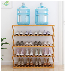 Étagère de présentation de chaussures moderne <span class=keywords><strong>en</strong></span> <span class=keywords><strong>bambou</strong></span> naturel écologique à bas prix pour la maison - Product Image 3