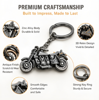Porte-clés personnalisable en gros, cadeau, modèle moto rétro en métal, pendentif moto créatif