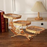 Nouvelle Assiette à Fruits Carrée Européenne Créative de Luxe Léger KVV, Plat à Pâtisserie Maison, Plateau de Rangement pour Snacks de Salon
