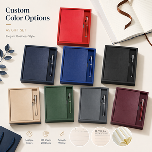 Set Regalo Taccuino A5 con Copertina in PU, 200 Pagine, Penna in Metallo, Confezione Regalo, 6 Colori, Logo Personalizzato, OEM per Aziende - Product Image 5