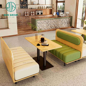 Cafe gỗ Gỗ Nhà Hàng cà phê cửa hàng bảng với gian hàng chỗ ngồi đặt ghế sofa đồ nội thất gian hàng - Product Image 3