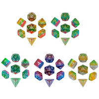 Pour dés polyédriques personnalisables avec logos ensemble de 7 pièces rempli de résine pour les jeux D & D Demon Series & Dragons