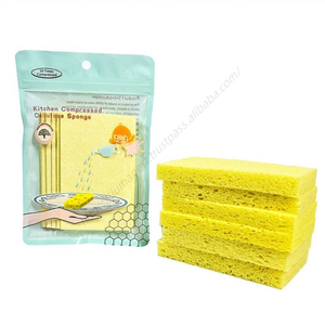 Wholesale Multicolor Natural Biodegradable Cellulose Wood Pulp Sponge Pad Dish Washing Household <b>Kitchen</b> Cleaning Scrub Sponges - Product Image 5