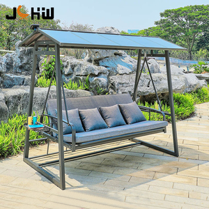 Balançoire de jardin moderne en aluminium avec éclairage LED, <span class=keywords><strong>4</strong></span> <span class=keywords><strong>places</strong></span>, pour villa et complexe hôtelier - Product Image 1