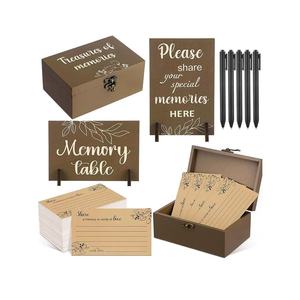 Wooden postcard and message card storage box, flip-<b>top</b> lockable envelope and love letter organizer, solid wood <b>wedding</b> souvenir - Product Image 1