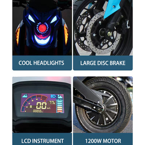 Factory Direct Selling 80km/h E-bike 14 Inch Big Wheel <b>72v</b> Fast off Road 1000w Motorcycle for Adult Scooter with Seat - Product Image 4