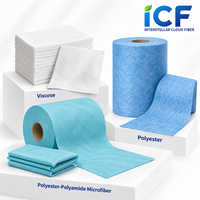 Lingettes industrielles jetables en tissu non tissé ICF Clean Processing, faible teneur en fibres, en viscose, pour le nettoyage des équipements de précision et des installations industrielles