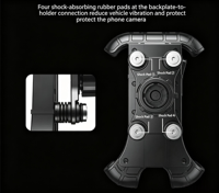 Support de téléphone pour moto, rotatif à 360°, support de téléphone à 4 griffes, support de téléphone rétractable pour vélo, support de téléphone pour cyclisme