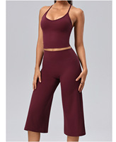 Ensemble de yoga 2 pièces pour femme : Soutien-gorge de sport et short cycliste taille haute, effet galbant fessier, matière ultra douce, tenue de sport pour la gym