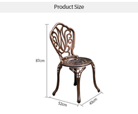 Ensemble table et chaises de jardin vintage en aluminium et fonte pour bistrot en métal et patio
