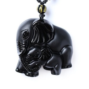Natrual Crystal <strong>Obsidian</strong> Carved Elephant Nose God of Wealth Lucky Pendants <strong>Black</strong> <strong>Obsidian</strong> <strong>Necklace</strong> Pendant Statement <strong>Necklace</strong> - Product Image 1