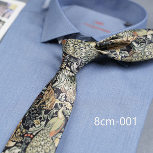 Cravates en polyester à imprimé floral et feuilles, design tendance, prêtes à être expédiées, pour hommes, pour <span class=keywords><strong>mariage</strong></span>, fête, cravate violette pour <span class=keywords><strong>homme</strong></span>, cravate de fiançailles - Product Image 3