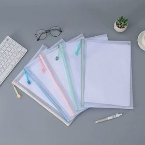 Large Capacity A4 Document Bag Transparent Nylon Mesh Zipper Pouch Multifunction Office Bill <b>File</b> <b>Storage</b> Bag Holder Folder - Product Image 5
