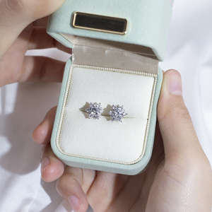 Pendientes de Diamantes de Oro Blanco de 9K MSE-322 de Messi Jewelry para Mujer - Product Image 5