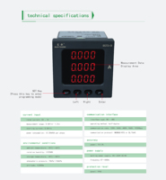 EASTSONG ES72-I3 Amperímetro Digital Trifásico de CA de 72 mm, 5A 1A, LED Rojo, Medidor de Corriente Trifásico, RS485 Half-Duplex Modbus RTU 0.5