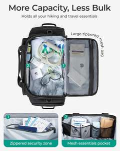 حقيبة ظهر رياضية تكتيكية للرجال كاكي صحراوي مع حامل زجاجة مياه و 4 مقصورات أحذية للسفر - Product Image 5