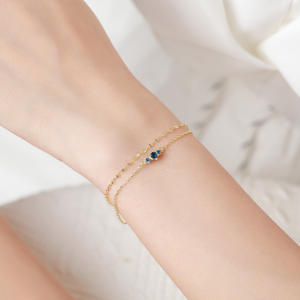 สร้อยข้อมือเงินแท้ S925 ประดับเพทายสีรุ้ง ดีไซน์สามสี สำหรับผู้หญิง ของขวัญวันครบรอบ/วันวาเลนไทน์ รุ่นทองแดงปรับแต่งได้ - Product Image 2