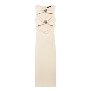 Gonna da donna a <span class=keywords><strong>maglia</strong></span> senza maniche <span class=keywords><strong>Beige</strong></span> senza maniche O collo scavato abiti Casual senza maniche - Product Image 1