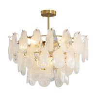 Lustre de luxe rond de haute qualité design français, lustre suspendu de salon d'hôtel, plafonnier led en verre cristal moderne