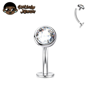 Piercing de Titanio de 14G con Rosca Interna Doble y Gema Flotante de 5mm para Ombligo - Product Image 1