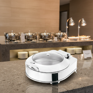 Chauffe-plat électrique rond en acier inoxydable avec couvercle/chariot 200-500W, nettoyage facile - Product Image 2