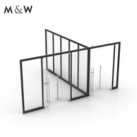 Cloison de séparation de bureau modulaire en aluminium avec cadre en verre trempé à double vitrage moderne et luxueux M&W, insonorisée et professionnelle