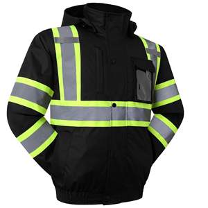 Veste de sécurité unisexe réfléchissante à haute visibilité à capuche en polyester avec détection d'aiguille Uniformes de protection améliorés - Product Image 4