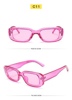Lunettes de soleil Rectangle pour femmes, uv 400, verres de soleil classiques rétro, bleu, rose, vert, Vintage,