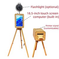 Photomaton YPT W4 à impression instantanée double face, écran tactile 18,5 pouces, PC intégré, compatible DSLR et iPad, pour événements