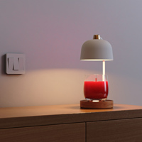 Lampe de table électrique avec minuterie et variateur d'intensité, design breveté, lampe de nuit aromathérapie de luxe en bois, chauffe-bougie