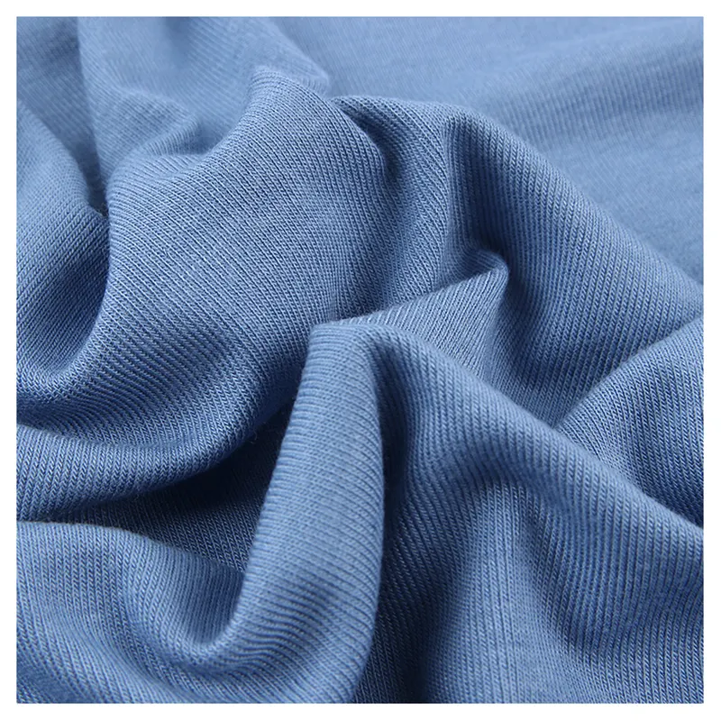 Muslimate 92% cotone 8% Spandex t-shirt in tessuto Jersey di cotone elasticizzato 40S 1 x1 tessuto di cotone lavorato a maglia a coste
