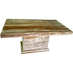 Beton yemek odası mobilyası yüksek kalite 10 kişilik doğal Ajax mermer yemek masası