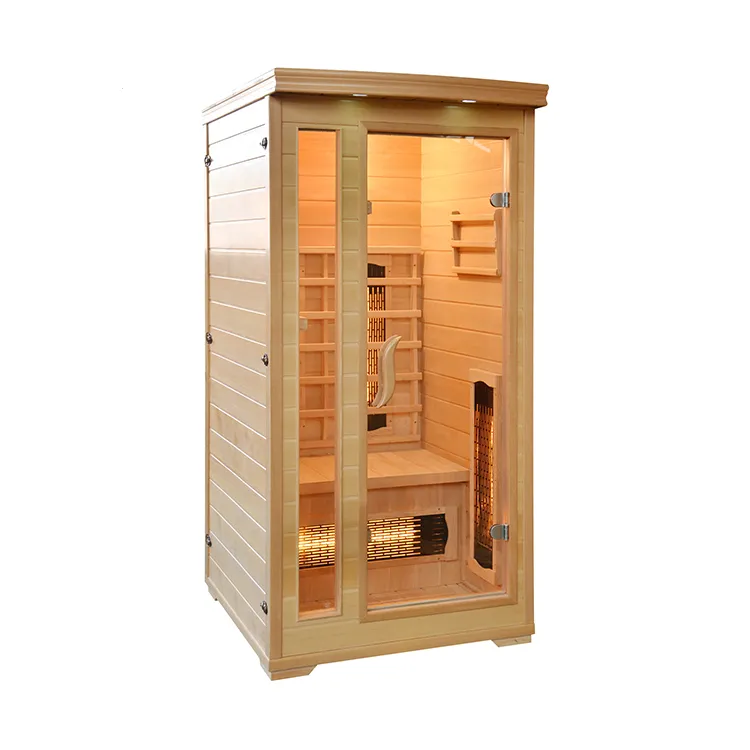 Droge Sauna 1 Persoon Infrarood Licht Heater Automatische 900*1050*1900Mm Canadese Hemlock Sauna Stoom Cabine