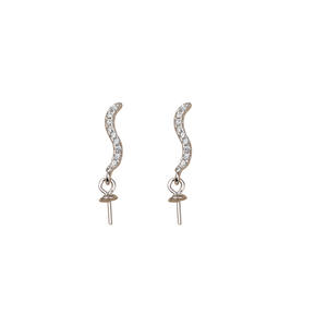 Boucles d'oreilles en argent S925 avec perles de 8-9 mm, JG5354, boucle d'oreille DIY et accessoires de support vide pour femmes, taille 4 mm - Product Image 5