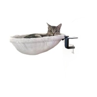 Hamac de bureau pour chat de luxe écologique, assemblé, alternative au cadre d'escalade réglable, table pour chaton, lit, nid, fournitures pour animaux de compagnie