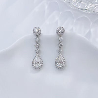 Orecchini a Goccia a Forma di Pera in Oro 18K con Diamanti Coltivati in Laboratorio, Orecchini a Clip alla Moda, Orecchini Pendenti, Orecchini con Diamanti, Orecchini in Oro